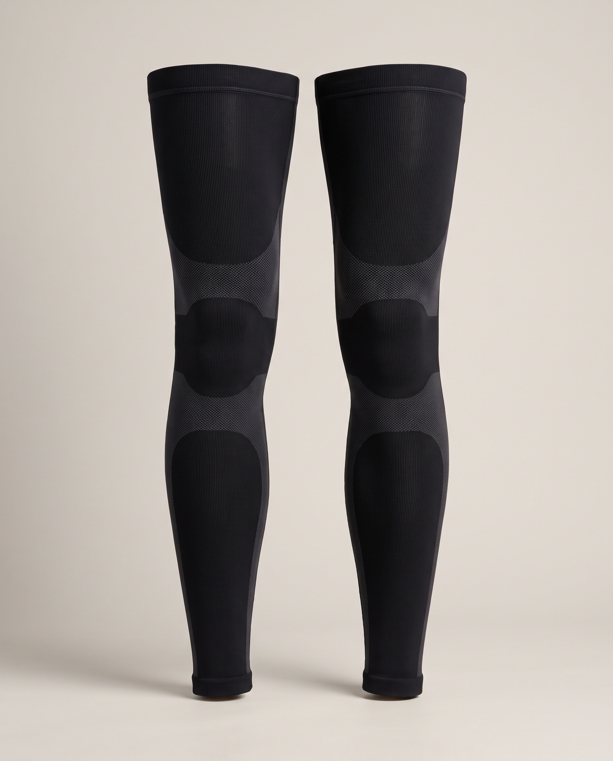 Longship full-leg compression sleeves in black, front view