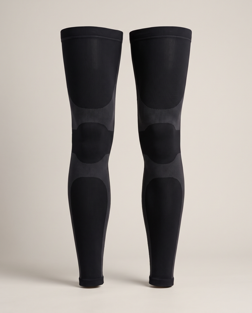 Longship full-leg compression sleeves in black, front view