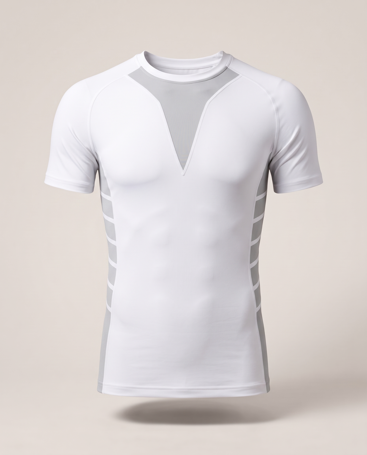 Shieldwall compression tee in white, front view
