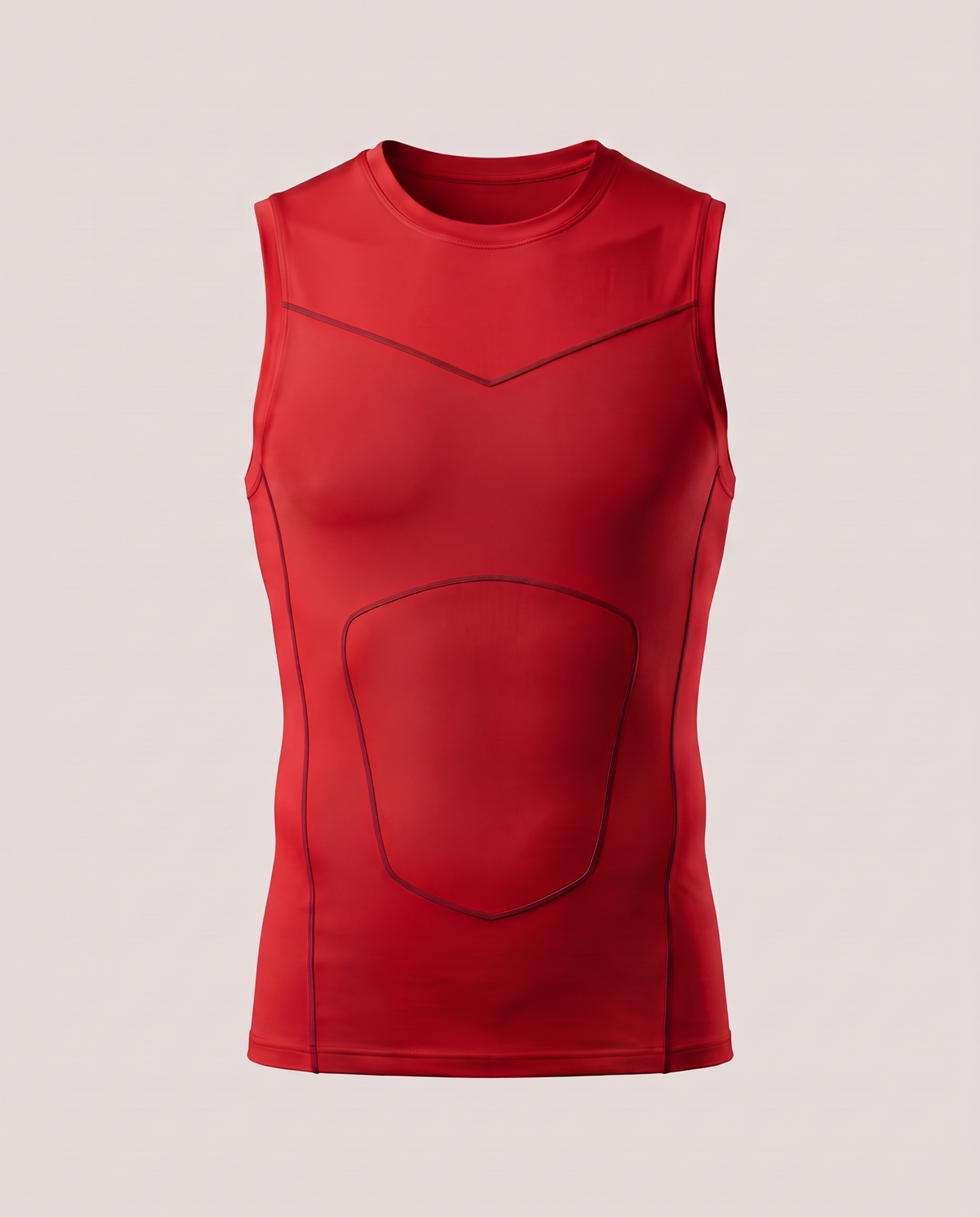 Primal Vest compression tank in red, front view